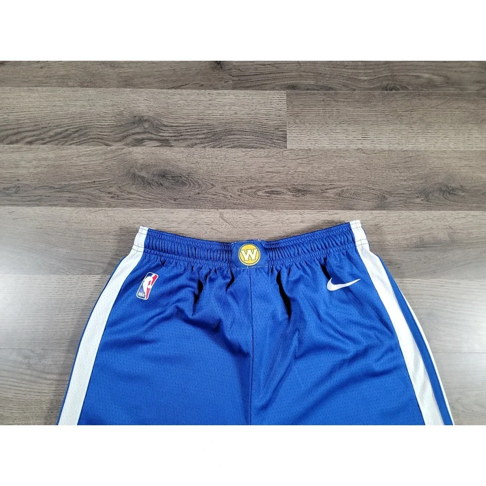 NBA Authentic Nike Golden State Warriors Blue On Court Basketball Shorts Boys XL